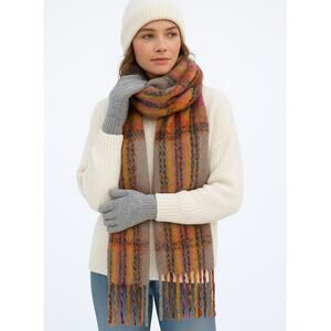 Natural Life Women's Super Soft Plaid Winter Scarf With Fringe